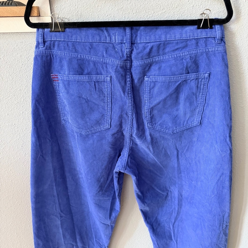 BDG Pegged Cowboy Blue Corduroy High-Waisted Relaxed Fit Straight Leg Pants - Picture 4 of 12